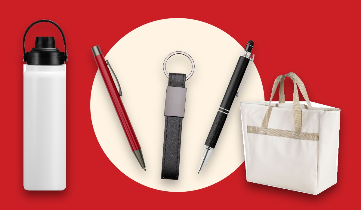 Squeeze, canetas, chaveiro e ecobag personalizados